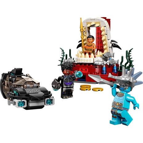 LEGO Marvel 76213 la Stanza del Trono di Re Namor, Film Supereroi Black Panther, Sottomarino Giocattolo, Giochi per Bambini - 7