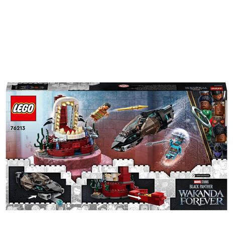 LEGO Marvel 76213 la Stanza del Trono di Re Namor, Film Supereroi Black Panther, Sottomarino Giocattolo, Giochi per Bambini - 8