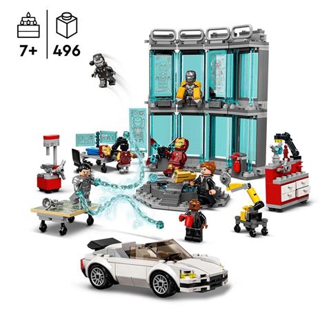 LEGO Marvel 76216 Armeria di Iron Man, Set Costruzioni con Casco, Tuta e Supereroi Giocattoli, Giochi per Bambini dai 7 Anni - 3
