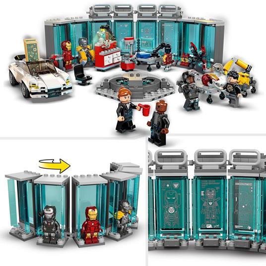 LEGO Marvel 76216 Armeria di Iron Man, Set Costruzioni con Casco, Tuta e Supereroi Giocattoli, Giochi per Bambini dai 7 Anni - 4