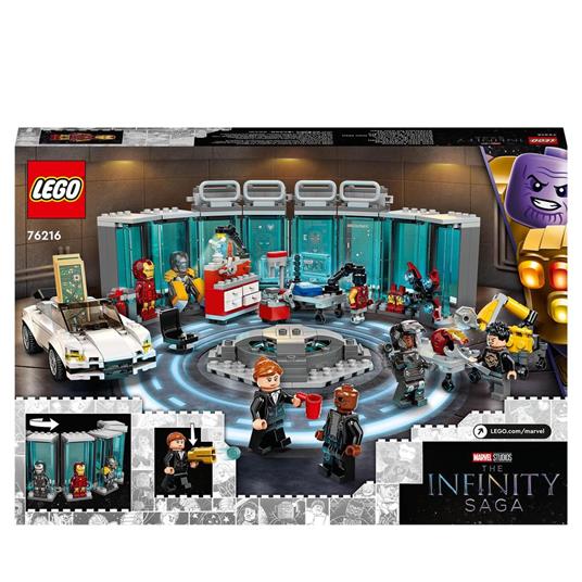 LEGO Marvel 76216 Armeria di Iron Man, Set Costruzioni con Casco, Tuta e Supereroi Giocattoli, Giochi per Bambini dai 7 Anni - 8