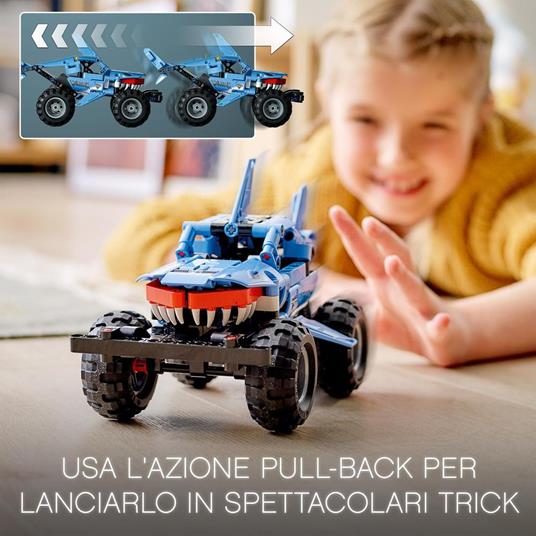 LEGO Technic 42134 Monster Jam Megalodon, da Camion a Macchina Giocattolo Low Racer Lusca, per Bambini di 7+ Anni - 3