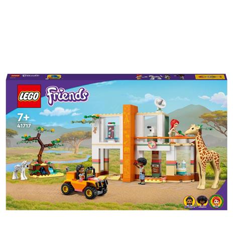 LEGO Friends 41717 Il Soccorso degli Animali di Mia, con Figure di Zebra e Giraffa Giocattolo, Giochi per Bambini dai 7 Anni