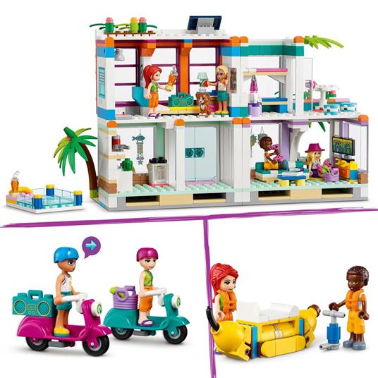 LEGO Friends 41709 Casa delle Vacanze sulla Spiaggia, con Piscina e Mini Bamboline Mia, Costruzioni per Bambini di 7+ Anni - 4