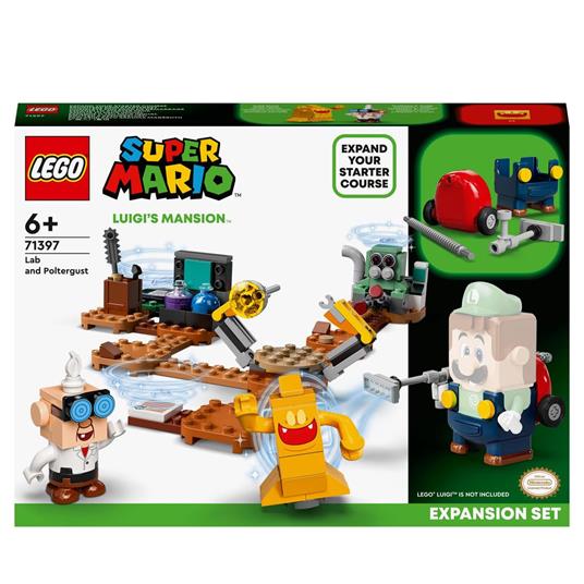 LEGO Super Mario Laboratorio e Poltergust di Luigi’s Mansion - Pack di Espansione, Costruzioni per Bambini di 6+ Anni, 71397
