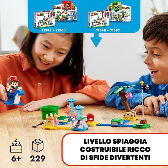 LEGO Super Mario 71398 Lungomare di Dorrie - Pack di Espansione, Giocattoli per Bambini dai 6 Anni in su con Granchio - 2
