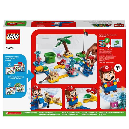 LEGO Super Mario 71398 Lungomare di Dorrie - Pack di Espansione, Giocattoli per Bambini dai 6 Anni in su con Granchio - 8