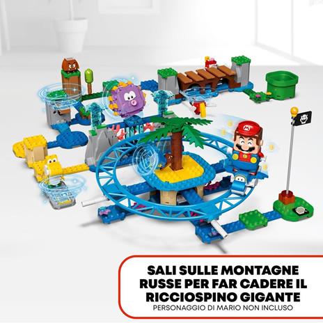 LEGO Super Mario 71400 Spiaggia del Ricciospino Gigante - Pack di Espansione, Giocattolo con Yoshi e Delfino, Regalo 7+ Anni - 3