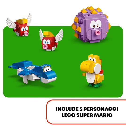 LEGO Super Mario 71400 Spiaggia del Ricciospino Gigante - Pack di Espansione, Giocattolo con Yoshi e Delfino, Regalo 7+ Anni - 6
