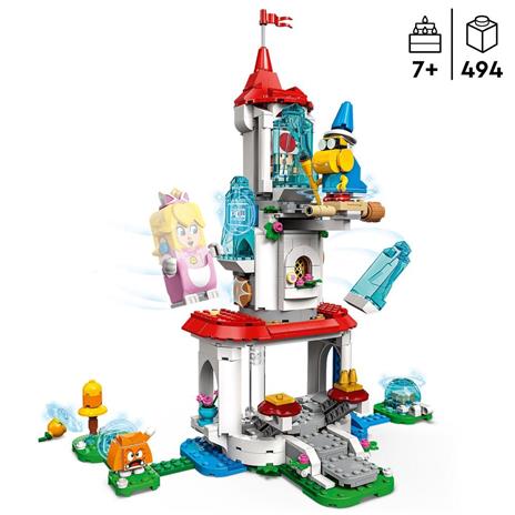 LEGO Super Mario 71407 Pack Espansione Costume di Peach Gatto e Torre Ghiacciata, Castello Giocattolo con 3 Figure - 3