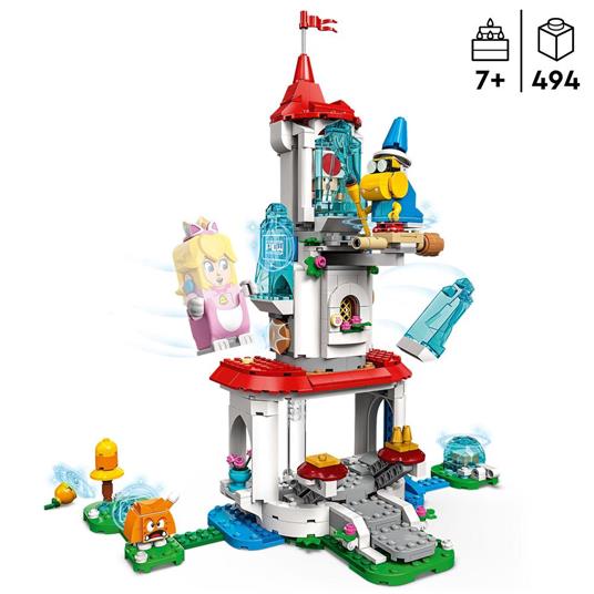LEGO Super Mario 71407 Pack Espansione Costume di Peach Gatto e Torre Ghiacciata, Castello Giocattolo con 3 Figure - 3