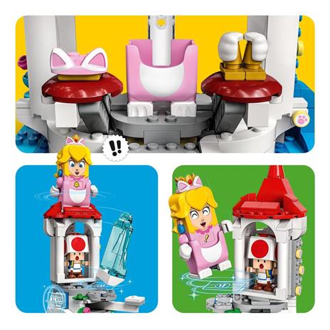 LEGO Super Mario 71407 Pack Espansione Costume di Peach Gatto e Torre Ghiacciata, Castello Giocattolo con 3 Figure - 5