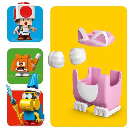 LEGO Super Mario 71407 Pack Espansione Costume di Peach Gatto e Torre Ghiacciata, Castello Giocattolo con 3 Figure - 6