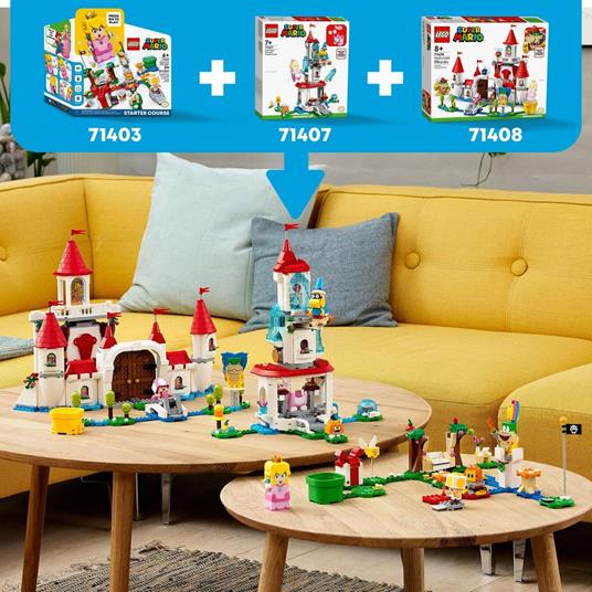 LEGO Super Mario 71407 Pack Espansione Costume di Peach Gatto e Torre Ghiacciata, Castello Giocattolo con 3 Figure - 7