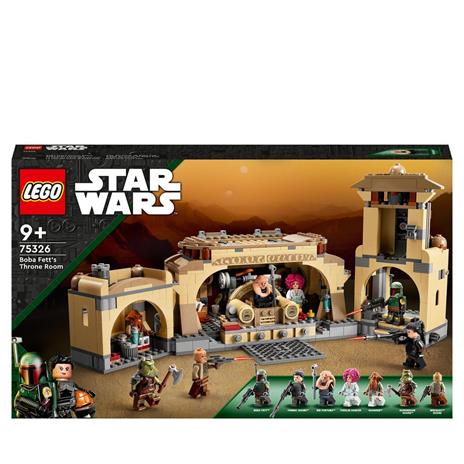 LEGO Star Wars 75326 La Sala del Trono di Boba Fett, Jabba con 7 Minifigure Guerre Stellari, Giochi per Bambini di 9+ Anni