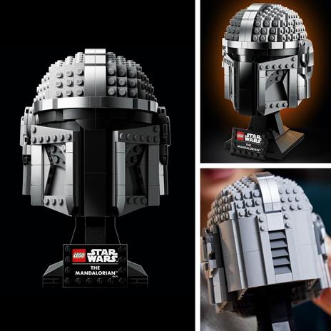 LEGO Star Wars 75328 Casco del Mandaloriano, Elmo da Collezione, Regalo per Adulti da Esposizione di Guerre Stellari - 5