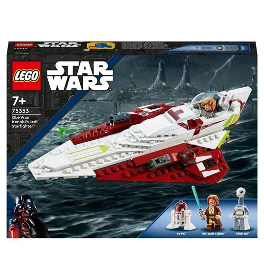 LEGO Star Wars 75333 Jedi Starfighter di Obi-Wan Kenobi, Set l'Attacco dei Cloni con Droide e Minifigure Taun We, Spada Laser - LEGO - Star Wars - Astronavi - Giocattoli | IBS