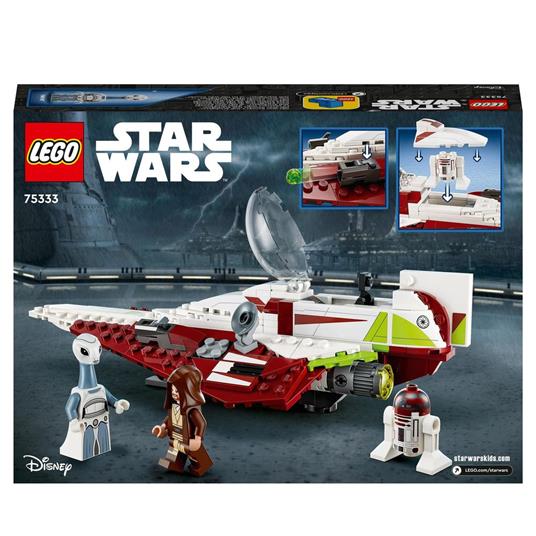 LEGO Star Wars 75333 Jedi Starfighter di Obi-Wan Kenobi, Set l'Attacco dei Cloni con Droide e Minifigure Taun We, Spada Laser - 8