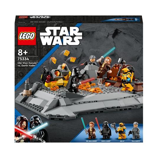 LEGO Star Wars 75334 Obi-Wan Kenobi vs. Darth Vader, Modellino da Costruire, Minifigure di Tala Durith con Pistola Giocattolo