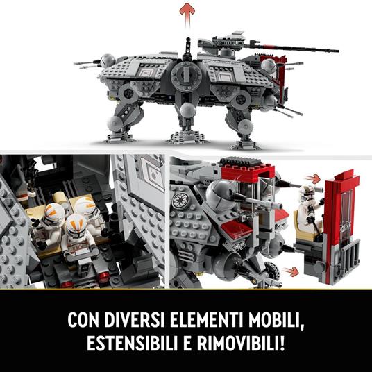 LEGO Star Wars 75337 Walker AT-TE, Modellino da Costruire, Gambe Snodabili, Cloni Soldato, Droidi da Battaglia e Droide Ragno - 3