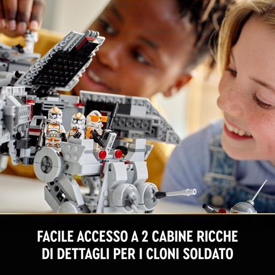 LEGO Star Wars 75337 Walker AT-TE, Modellino da Costruire, Gambe Snodabili, Cloni Soldato, Droidi da Battaglia e Droide Ragno - 5