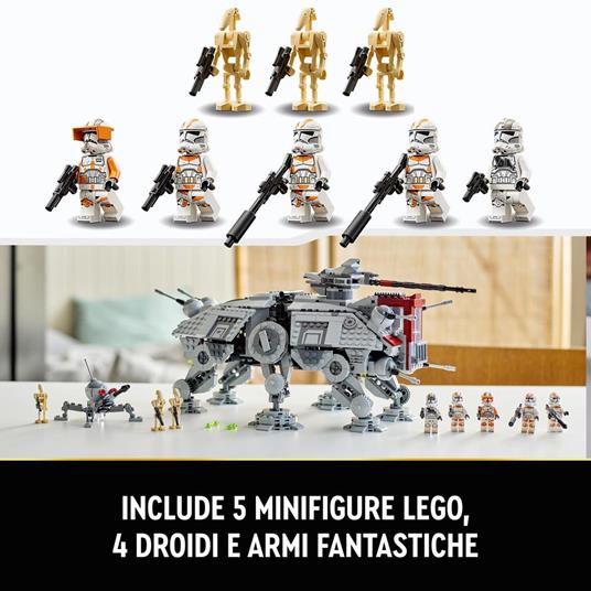 LEGO Star Wars 75337 Walker AT-TE, Modellino da Costruire, Gambe Snodabili, Cloni Soldato, Droidi da Battaglia e Droide Ragno - 6