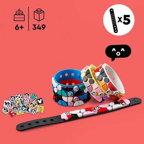 LEGO DOTS 41947 Disney Multipack Bracciali Topolino e Amici, Set per Creare Gioielli per Bambini con Tessere Glitterate - 3