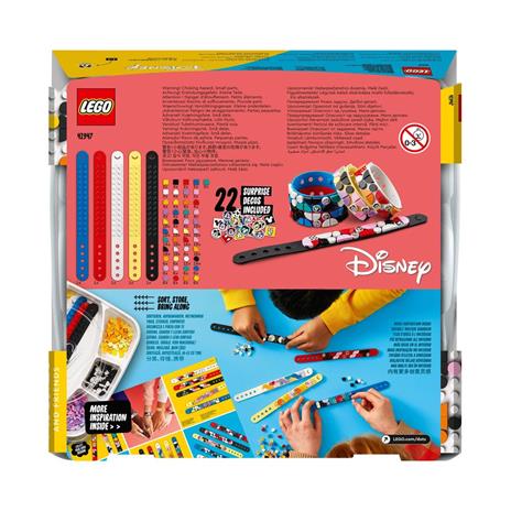 LEGO DOTS 41947 Disney Multipack Bracciali Topolino e Amici, Set per Creare Gioielli per Bambini con Tessere Glitterate - 8