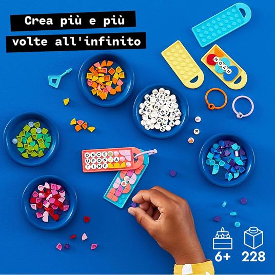 LEGO DOTS 41949 Multipack Bag Tag - Messaggi, Giocattolo Fai Da Te con Lettere e Disegni, Giochi per Bambini di 6+ Anni - 3
