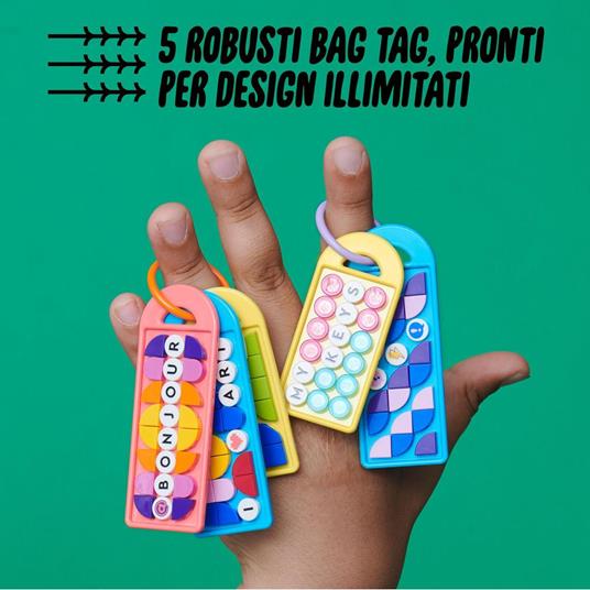 LEGO DOTS 41949 Multipack Bag Tag - Messaggi, Giocattolo Fai Da Te con Lettere e Disegni, Giochi per Bambini di 6+ Anni - 5