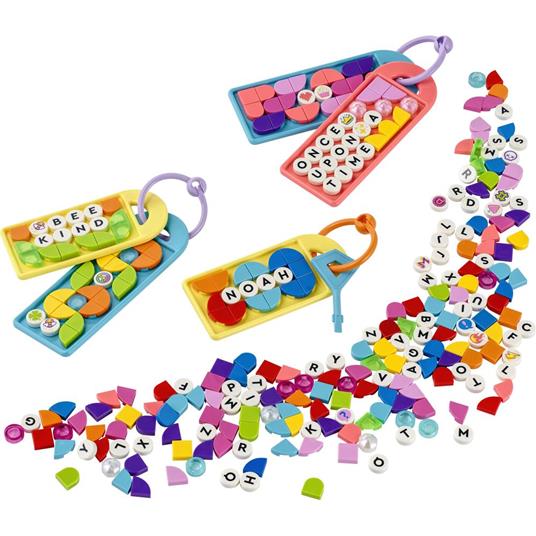 LEGO DOTS 41949 Multipack Bag Tag - Messaggi, Giocattolo Fai Da Te con Lettere e Disegni, Giochi per Bambini di 6+ Anni - 7