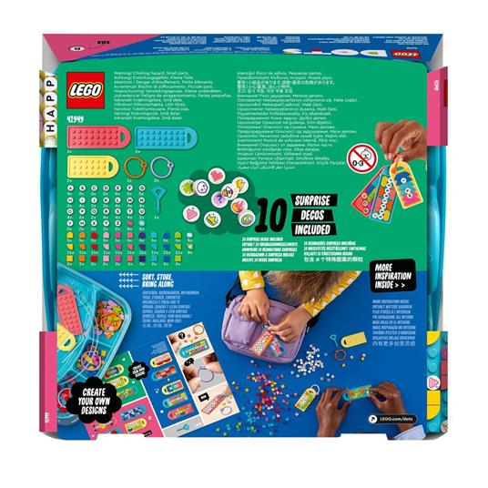 LEGO DOTS 41949 Multipack Bag Tag - Messaggi, Giocattolo Fai Da Te con Lettere e Disegni, Giochi per Bambini di 6+ Anni - 8