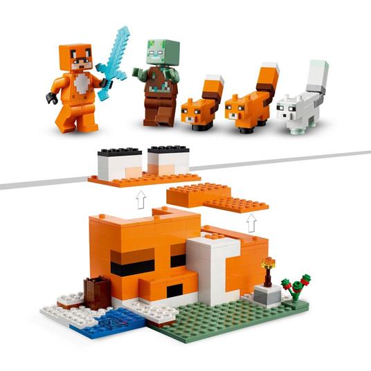 LEGO Minecraft 21178 Il Capanno della Volpe, Mattoncini da Costruzione, Set con Zombie e Animali, Giochi per Bambini - 5