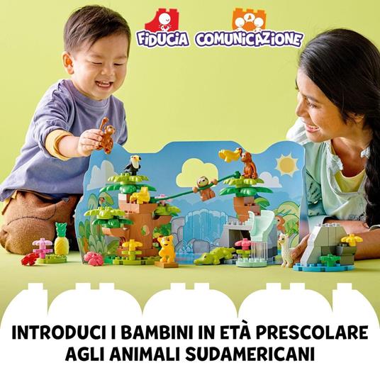 LEGO DUPLO 10973 Animali del Sud America, Giochi Educativi per Bambini dai 2 ai 5 Anni con 7 Figure di Animali Giocattolo - 2