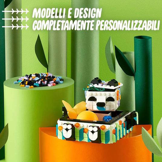 LEGO DOTS 41959 Il Simpatico Panda portaoggetti, Set Scatola Fai da Te, Regalo Creativo, Giochi per Bambini dai 6 Anni - 4