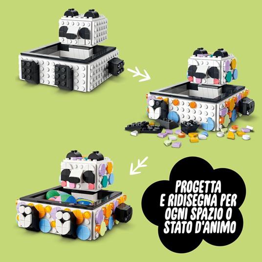 LEGO DOTS 41959 Il Simpatico Panda portaoggetti, Set Scatola Fai da Te, Regalo Creativo, Giochi per Bambini dai 6 Anni - 5