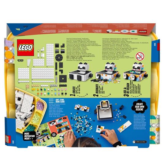 LEGO DOTS 41959 Il Simpatico Panda portaoggetti, Set Scatola Fai da Te, Regalo Creativo, Giochi per Bambini dai 6 Anni - 8