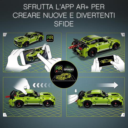 LEGO Technic 42138 Ford Mustang Shelby GT500, Modellino Auto da Costruire, Macchina Giocattolo, con App AR - 6