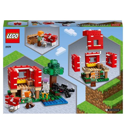 LEGO Minecraft 21179 La Casa dei Funghi, Giocattoli per Bambini di 8+ Anni,  Idea Regalo con il Personaggio di Alex