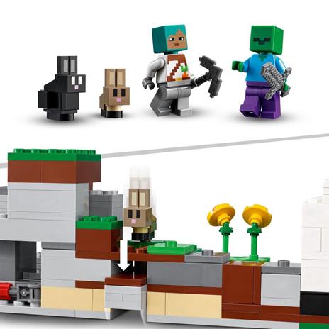 LEGO Minecraft 21181 Il Ranch del Coniglio, Giochi per Bambini e Bambine di 8+ Anni con Figure di Domatore, Zombie e Animali - 6