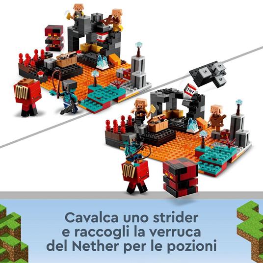 LEGO Minecraft 21185 Il Bastione del Nether, Castello Giocattolo con Personaggi Piglin, Giochi per Bambini da 8 Anni - 3