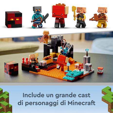 LEGO Minecraft 21185 Il Bastione del Nether, Castello Giocattolo con Personaggi Piglin, Giochi per Bambini da 8 Anni - 5