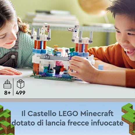 LEGO Minecraft 21186 Il Castello di Ghiaccio, Giocattoli Creativi da Costruire, Spada di Diamanti, Giochi per Bambini - 2