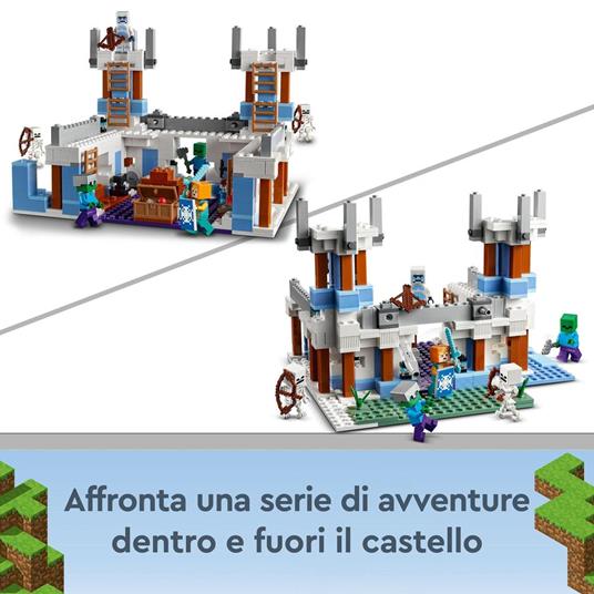 LEGO Minecraft 21186 Il Castello di Ghiaccio, Giocattoli Creativi da Costruire, Spada di Diamanti, Giochi per Bambini - 3