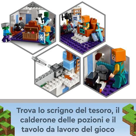 LEGO Minecraft 21186 Il Castello di Ghiaccio, Giocattoli Creativi da Costruire, Spada di Diamanti, Giochi per Bambini - 4