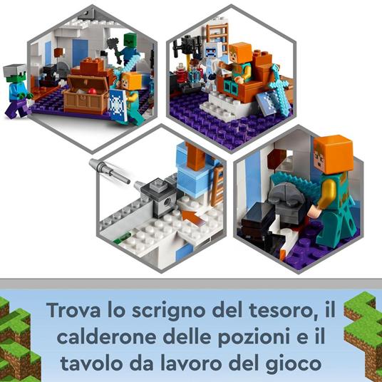 LEGO Minecraft 21186 Il Castello di Ghiaccio, Giocattoli Creativi da Costruire, Spada di Diamanti, Giochi per Bambini - 4