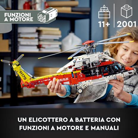 LEGO Technic 42145 Elicottero di Salvataggio Airbus H175, Set Modellismo per Bambini con Motore per la Rotazione dei Rotori - 2