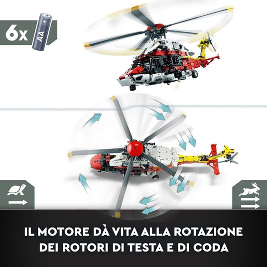 LEGO Technic 42145 Elicottero di Salvataggio Airbus H175, Set Modellismo per Bambini con Motore per la Rotazione dei Rotori - 3