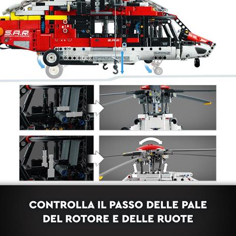 LEGO Technic 42145 Elicottero di Salvataggio Airbus H175, Set Modellismo per Bambini con Motore per la Rotazione dei Rotori - 5