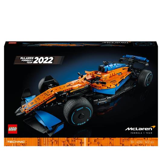 LEGO Technic 42141 Monoposto McLaren Formula 1 2022 Auto Replica F1 Set per Adulti Macchina da Corsa Modellino Supercar